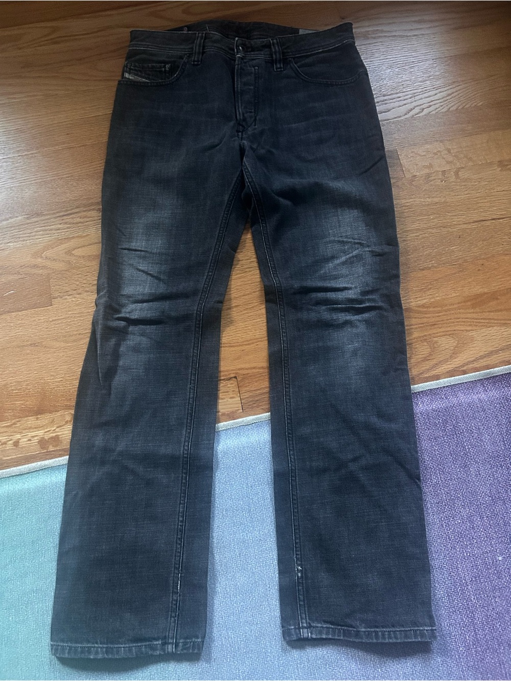 Diesel Men's Charcoal Black Safado Regular Slim-Straight Jeans
